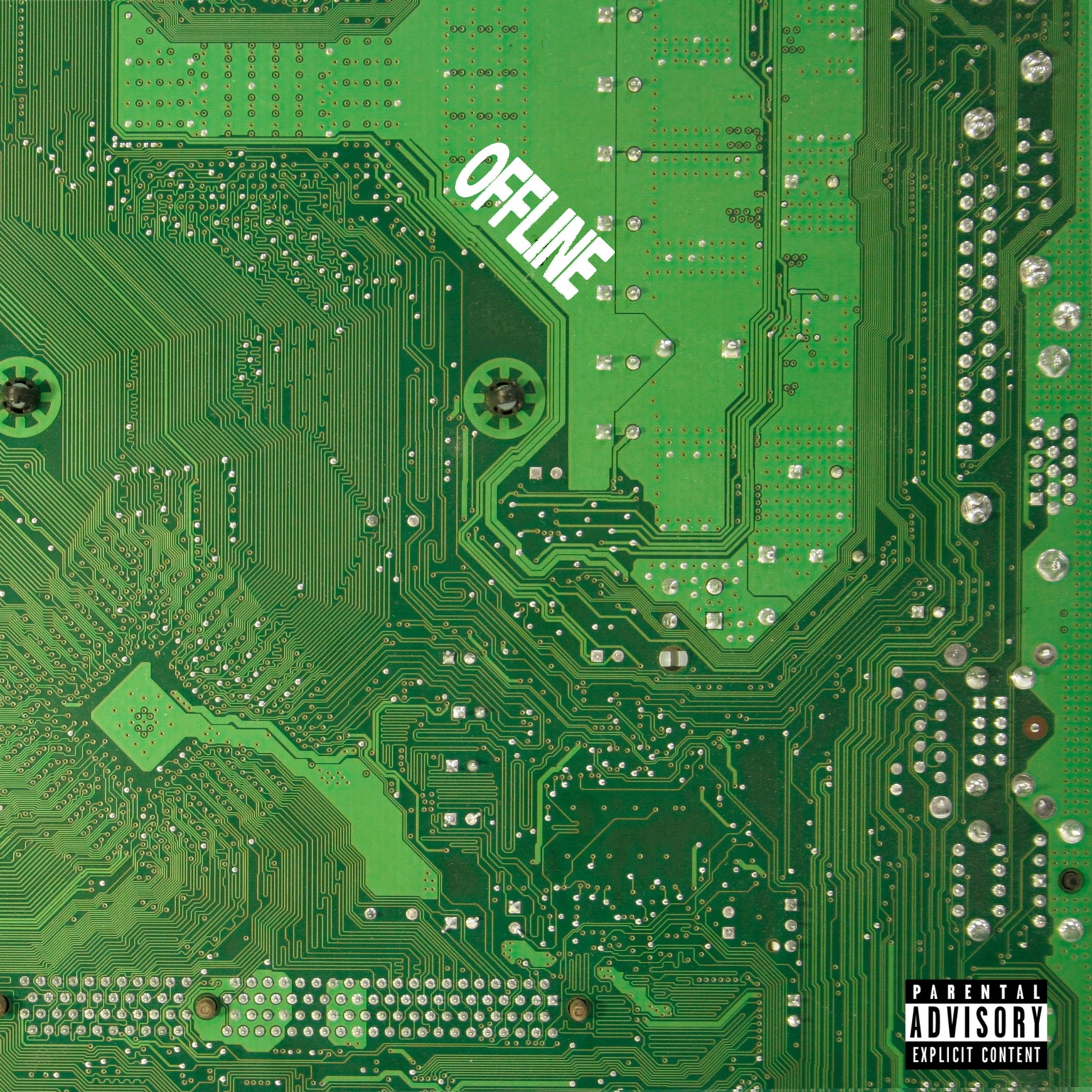 OFFLINE EP cover: green circuit board with white title